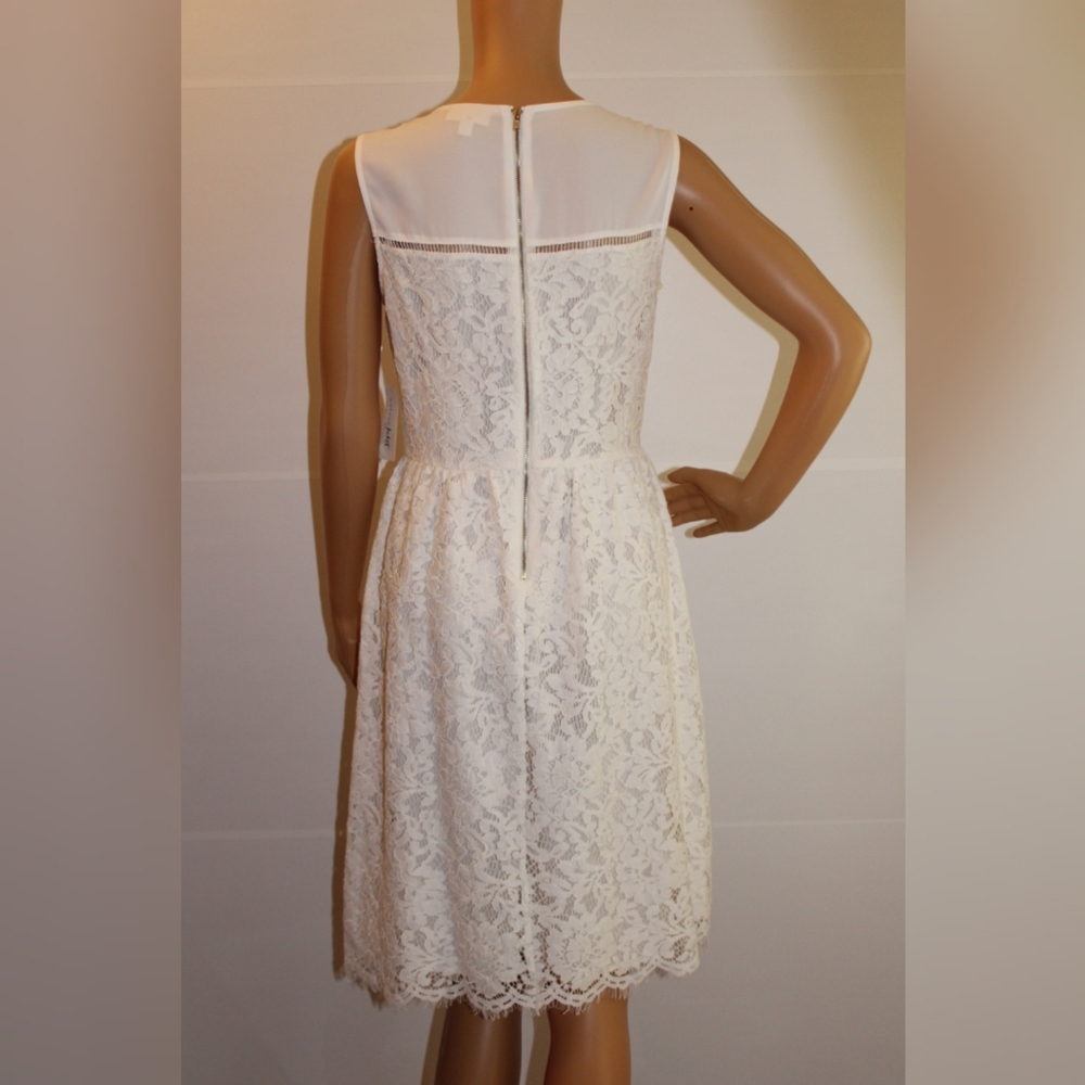 NWT Maison Jules White Lace Sleeveless Dress. Sz 4 - Picture 8 of 8